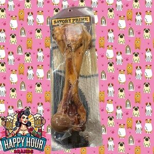 Savory Prime 801 Hickory Smoked Fully Cooked Beef Shin Bone 1.2 lbs. for Dogs
